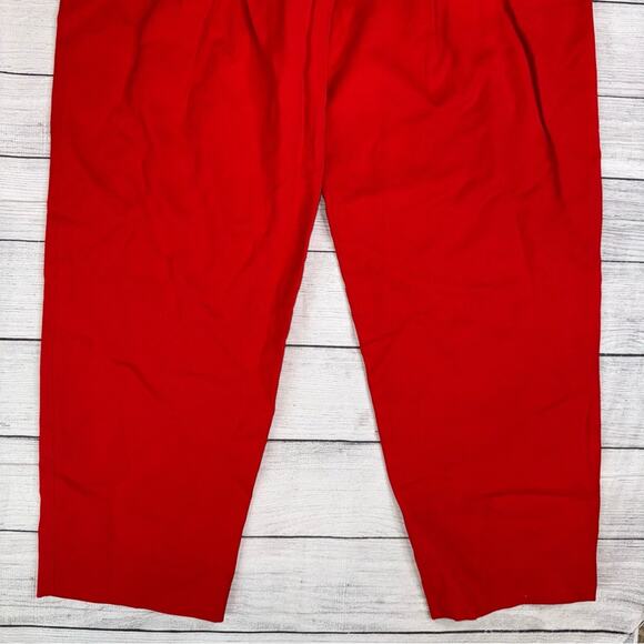 A.L.C  NWT  Russel Cropped Button-Fly High Rise Crepe Pants Scarlet Red Size 2 - Picture 7 of 11